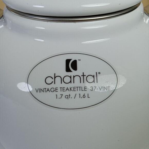 Chantal Enamel on Steel 1.7 Quart Vintage Kettle, White - New No Box 527298 - Picture 2 of 5